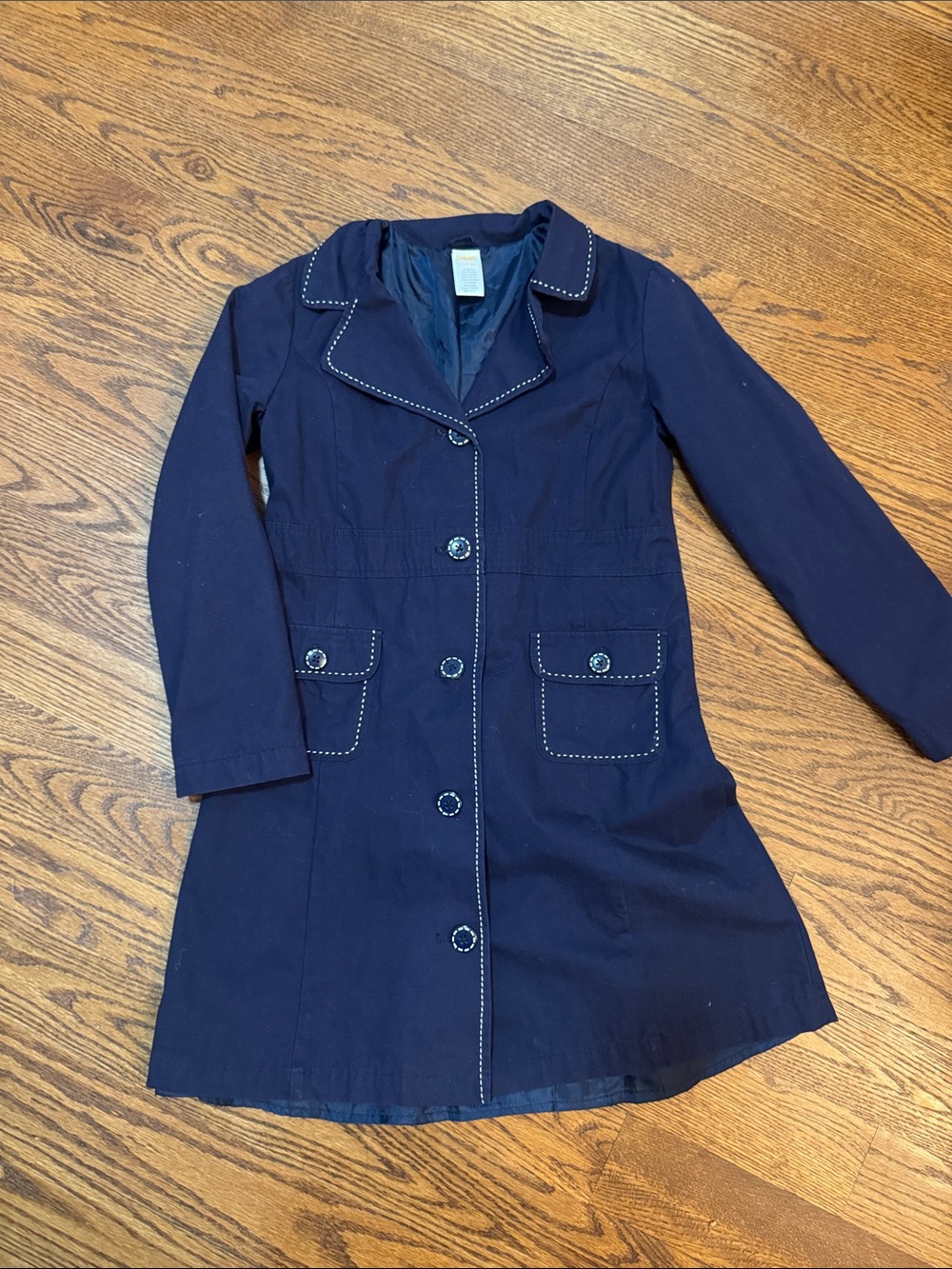 Gymboree Navy Contrast-Stitch Trench Coat